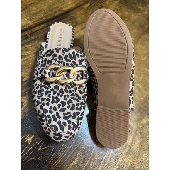New Serra Leopard Print Slip-On Mules With Gold Chain Accent 7 Preppy Maximalist - Picture 10 of 10